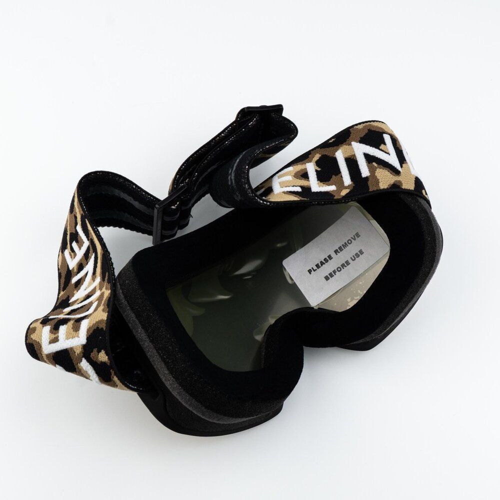 Celine CL40196U SKI MASK 99C Black Animal Gold Mirror NEW AUTHENTIC - Picture 8 of 13